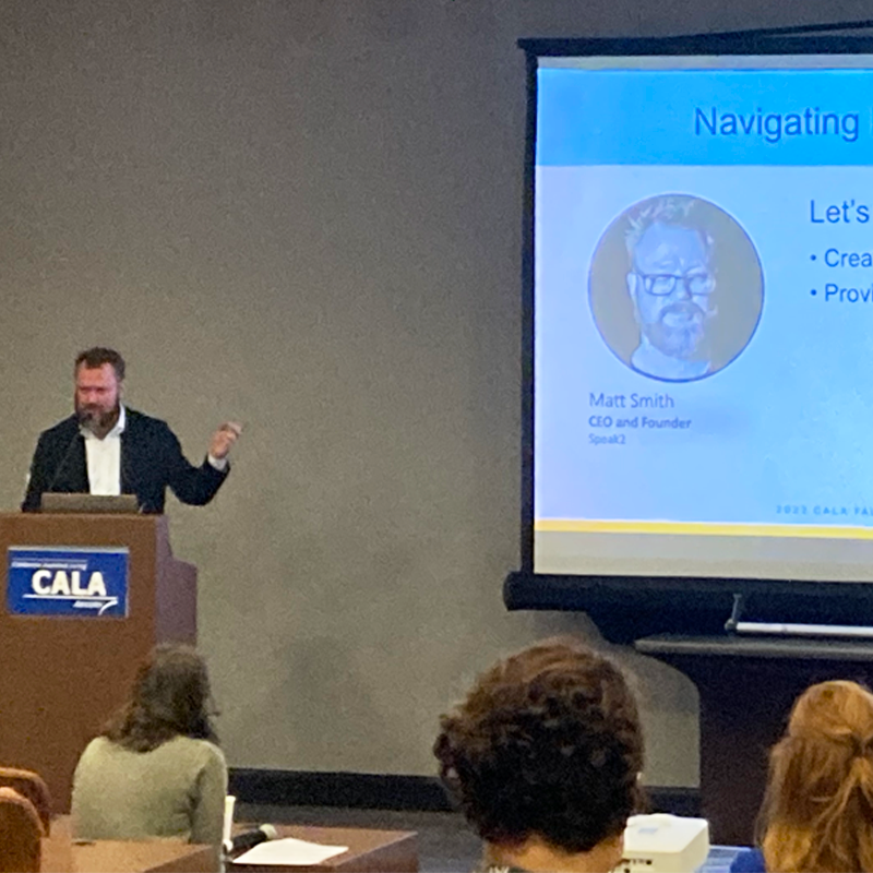 CALA Fall Conference 2022 — Matt Smith speaking