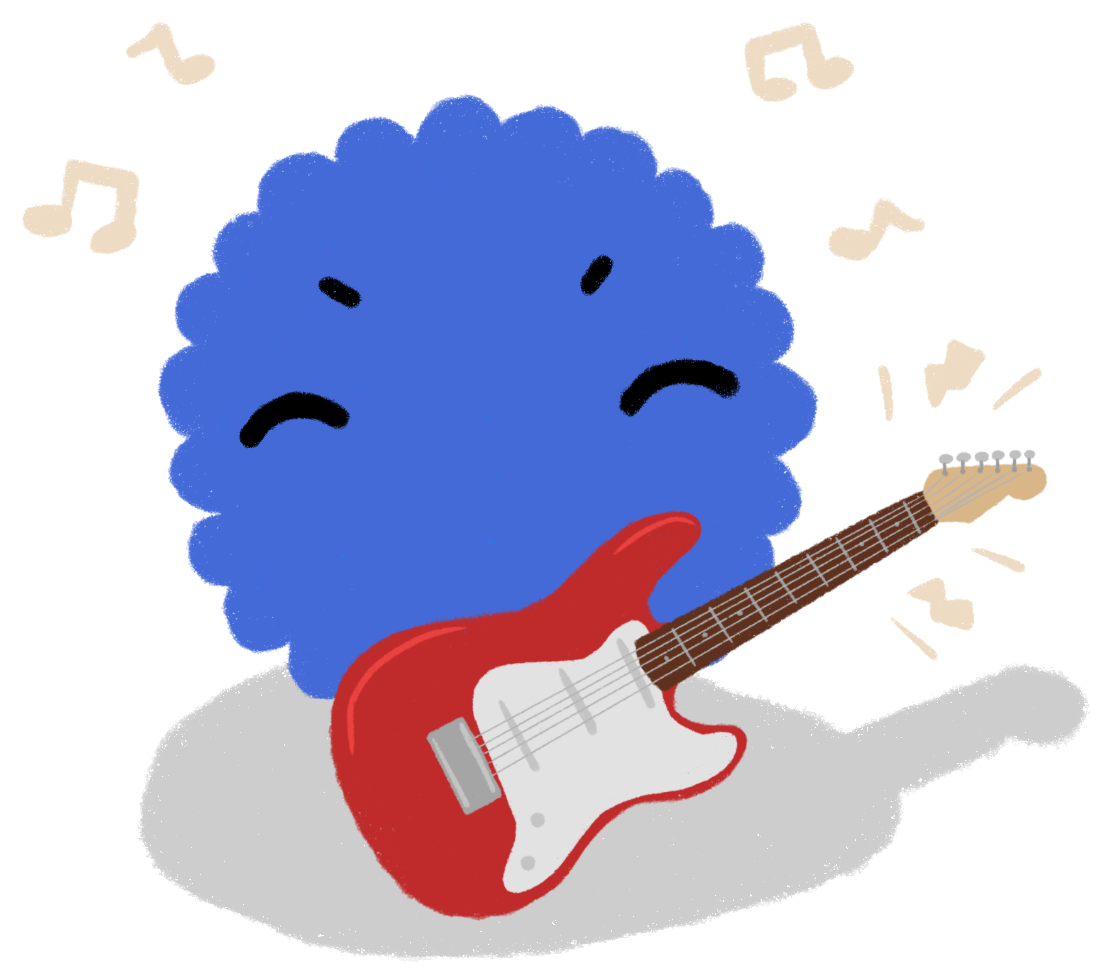 Speaky playing guitar