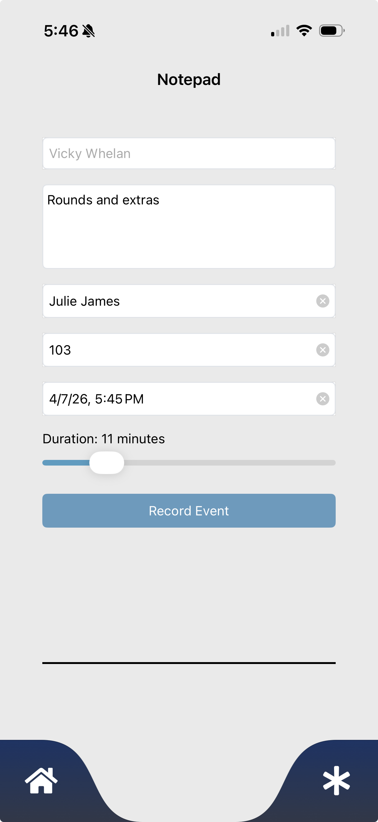 Notepad staff app screenshot
